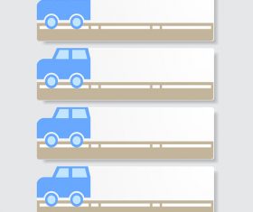 Option banners with car vector 02