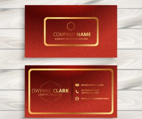 Orange red business card template creative vector
