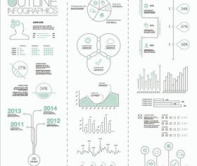 Outline infographics with cut lines vector