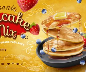 Pancake mix poster template vector 01