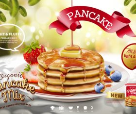 Pancake mix poster template vector 02