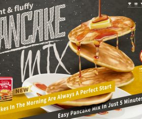 Pancake mix poster template vector 03