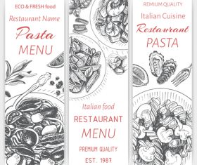 Pasta menu card template vector 01