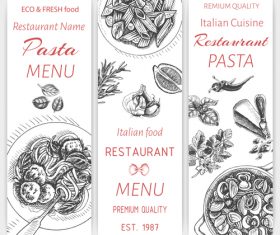Pasta menu card template vector 02