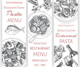 Pasta menu card template vector 03