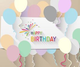 Paypal balloons with birdthday background vector