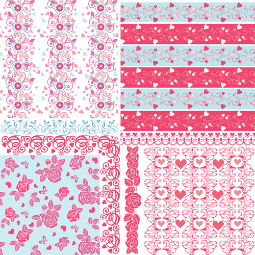 Pink heart seamless pattern background vector