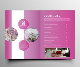 Pink sytles brochure cover template vector 01