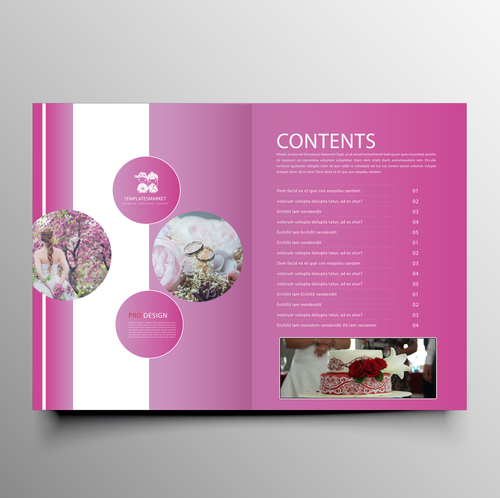 Pink sytles brochure cover template vector 01