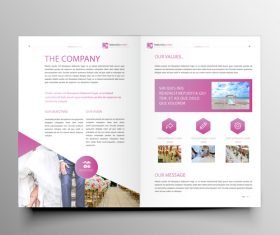 Pink sytles brochure cover template vector 02
