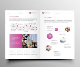 Pink sytles brochure cover template vector 03