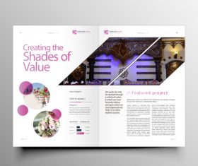 Pink sytles brochure cover template vector 05