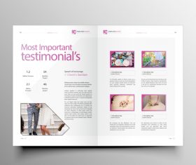 Pink sytles brochure cover template vector 06