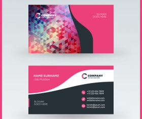 Polygon company business card template vector 01