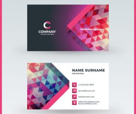 Polygon company business card template vector 02