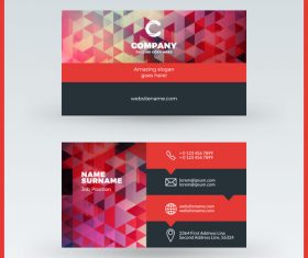 Polygon company business card template vector 03