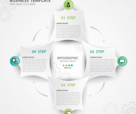 Polygon presentation infographic template vector 01