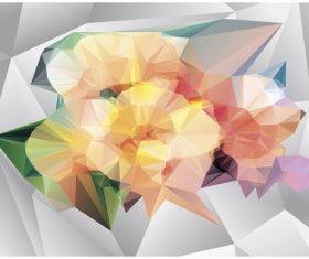 Polygonal geometric shape flowers design vector 02