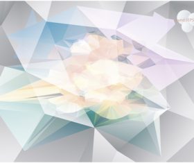 Polygonal geometric shape flowers design vector 04