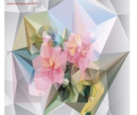 Polygonal geometric shape flowers design vector 05