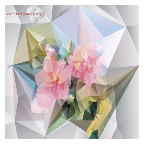 Polygonal geometric shape flowers design vector 05