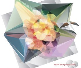 Polygonal geometric shape flowers design vector 06