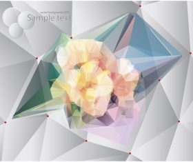 Polygonal geometric shape flowers design vector 08