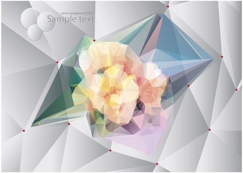 Polygonal geometric shape flowers design vector 08