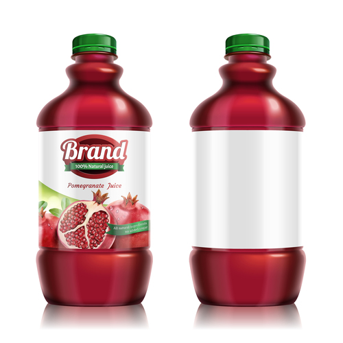 Pomegranate juice package design vector