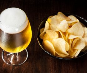 Potato chips beer snack Stock Photo 01