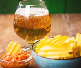 Potato chips beer snack Stock Photo 09