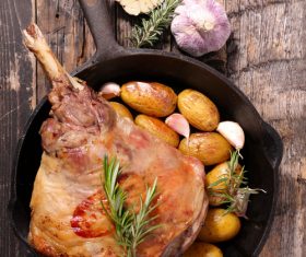 Potato spice and stewed lamb leg Stock Photo 02