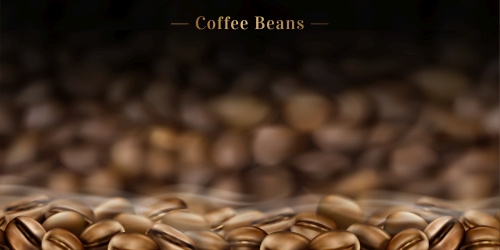 Premium black canned coffee ads with beans background in 3d illustration 04
