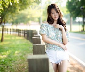 Pure and lovely Asian girl Stock Photo