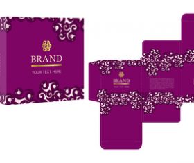 Purple package box with cosmetic vector