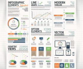 Qrange green infographic vector