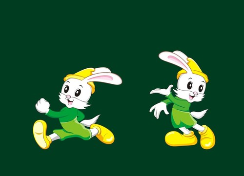 Rabbit cartoon material vector