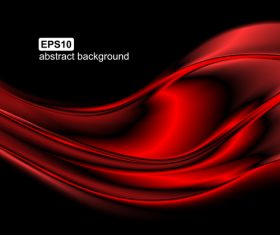 Red 3D wave with black background vector 01