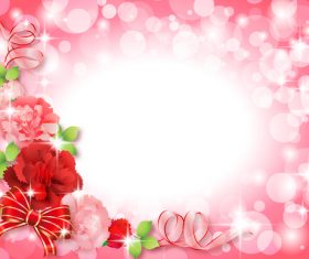 Red flower with blurs background vectors 01