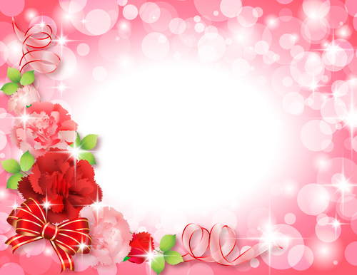 Red flower with blurs background vectors 01 free download