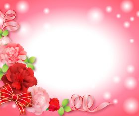 Red flower with blurs background vectors 02
