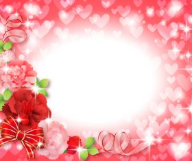 Red flower with blurs background vectors 03