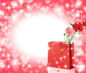 Red flower with blurs background vectors 04