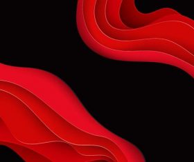 Red wavy with black background vector