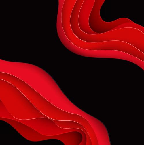 Red wavy with black background vector