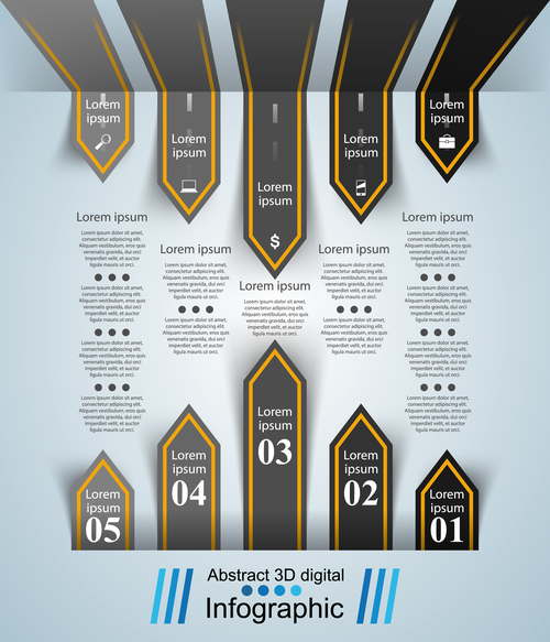 Road infographic template vectors material 01
