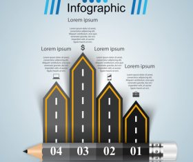 Road infographic template vectors material 02