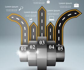 Road infographic template vectors material 03