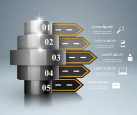 Road infographic template vectors material 04
