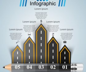 Road infographic template vectors material 06